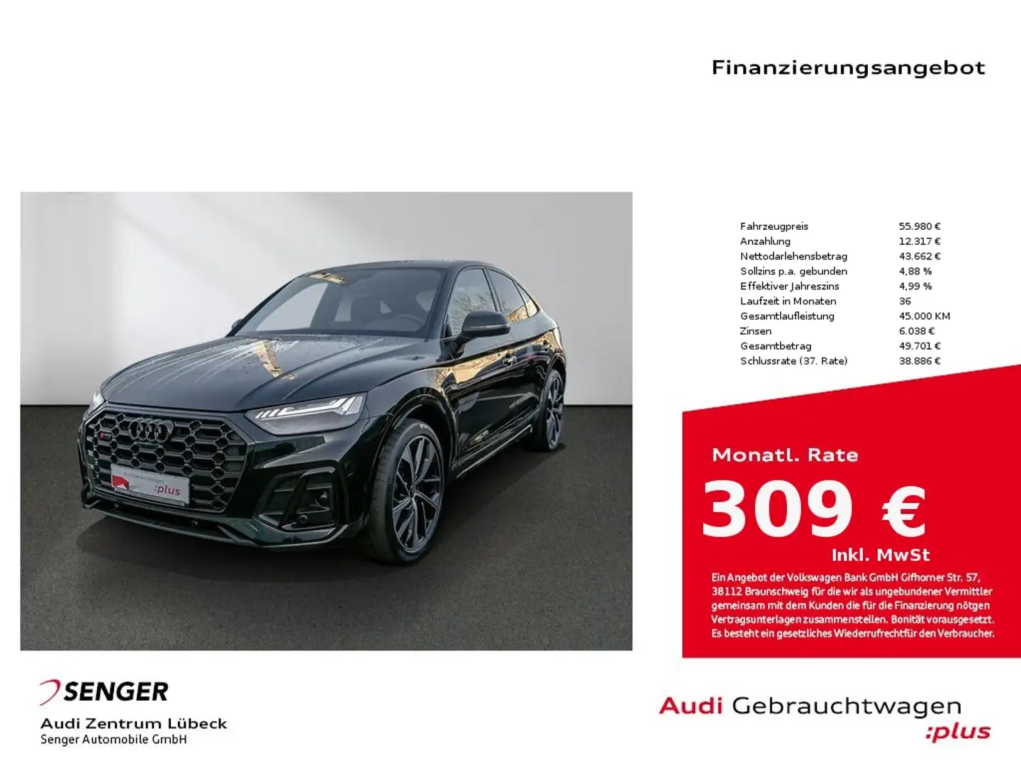 Audi SQ5 Sportback TDI tiptronic Nav Matrix Luftfede. Schwarz - 1