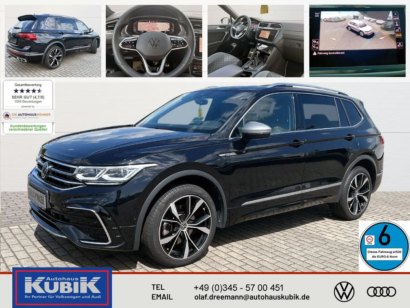 Volkswagen Tiguan Allspace 2.0 TDI R-Line 4motion DSG+DCC+IQ.Light+Panorama+ Schwarz - 1