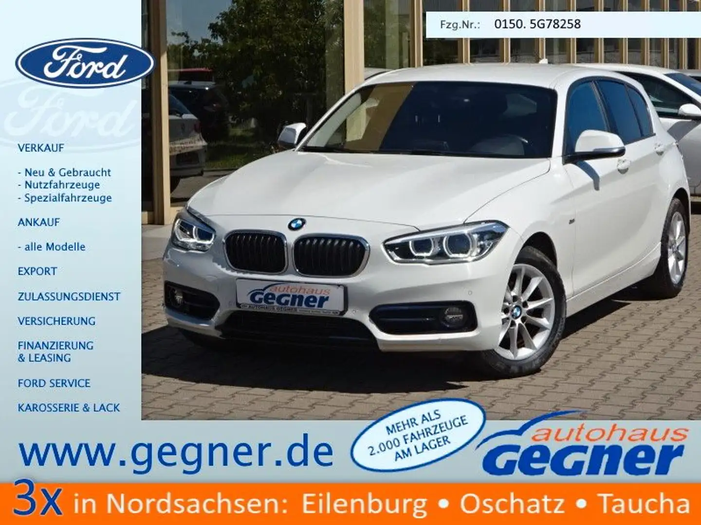 BMW 118 d Sport Line 150PS Autm. LED Business Navi Blanc - 1
