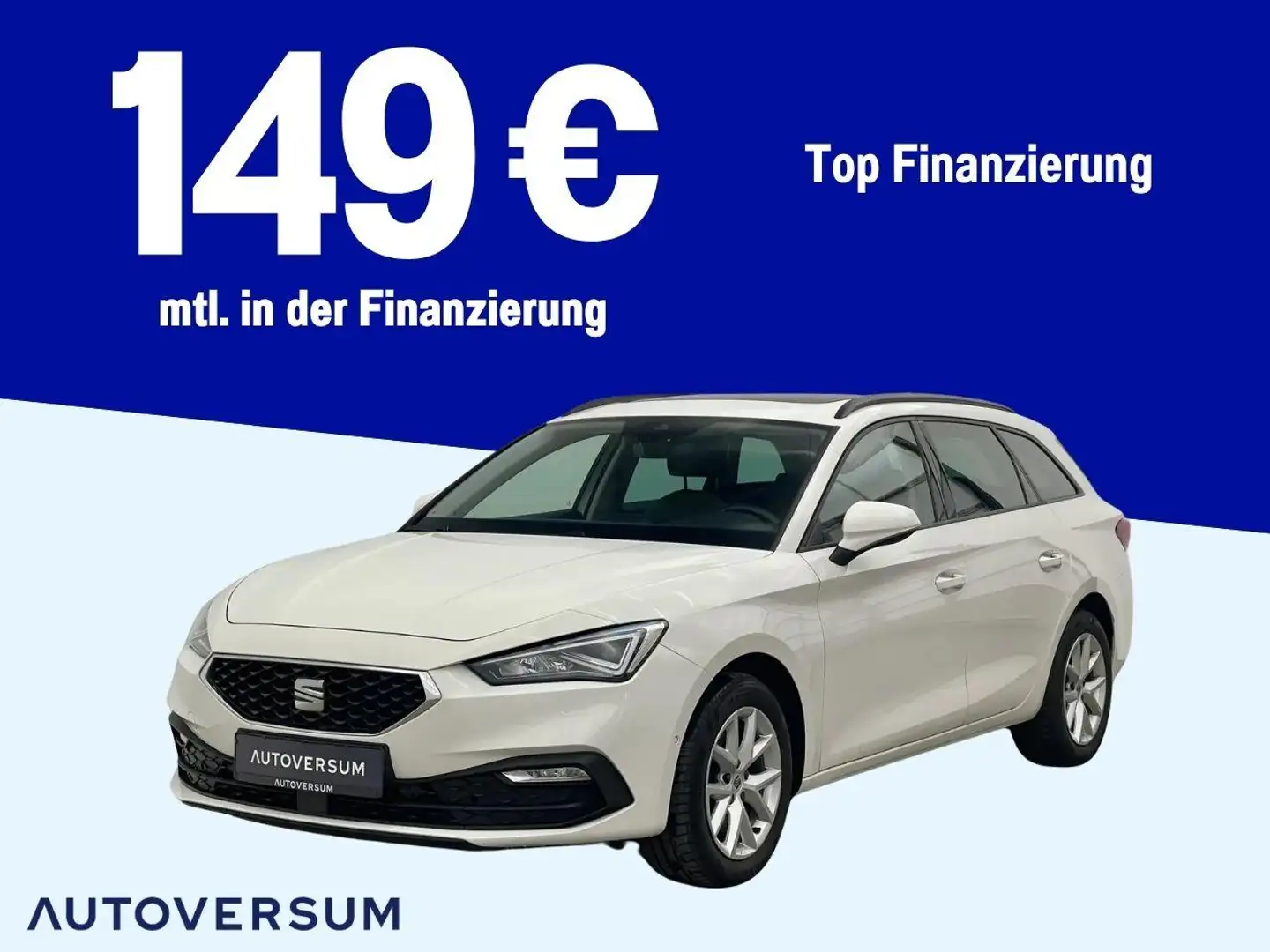 SEAT Leon 2.0 TDI Style AHK*VIRTUAL*KESSY*PANO*NAVI* Weiß - 1