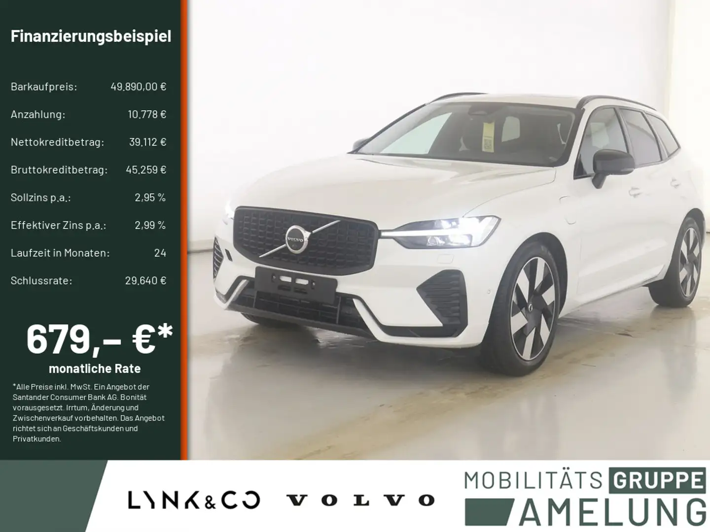 Volvo XC60 T8 AWD Plus Dark ACC STANDHZ 360° PANO Weiß - 1