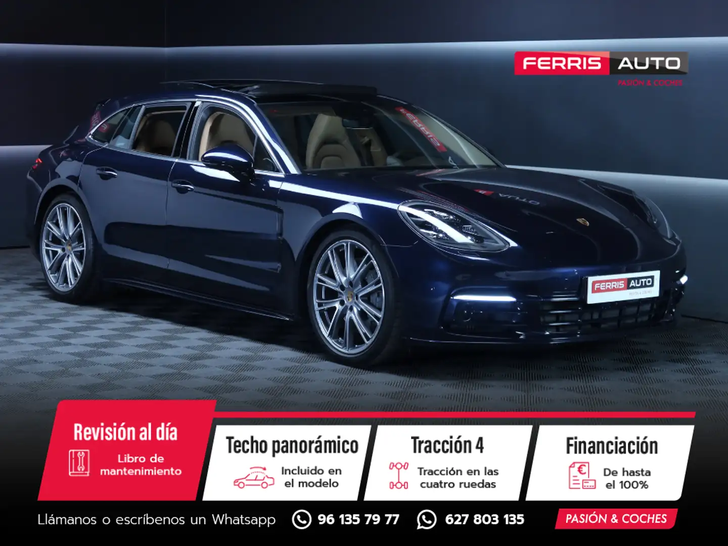 Porsche Panamera 4S Sport Turismo Bleu - 1