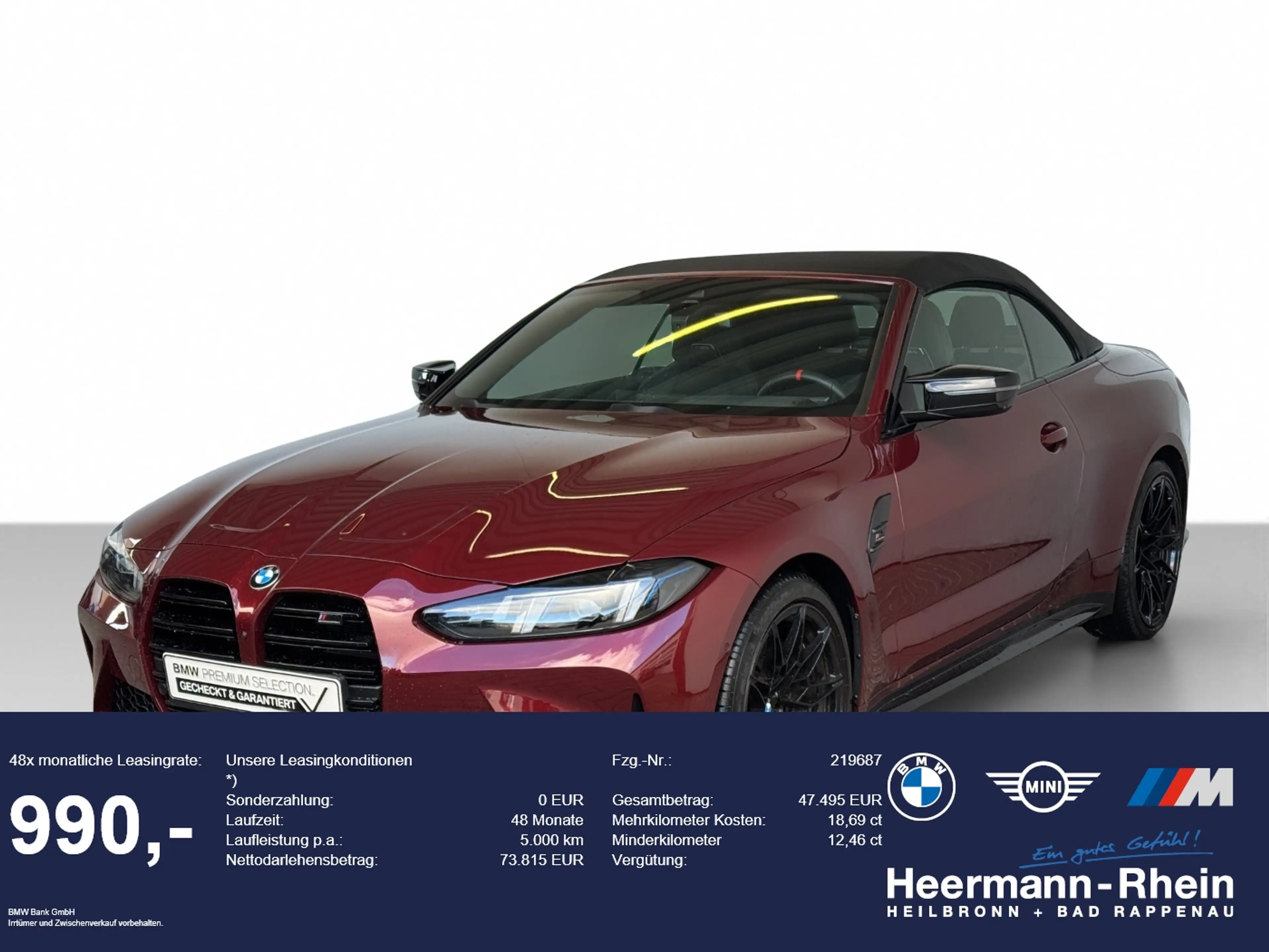 BMW M4 Competition Cabrio mit M xDrive LiveCock+.