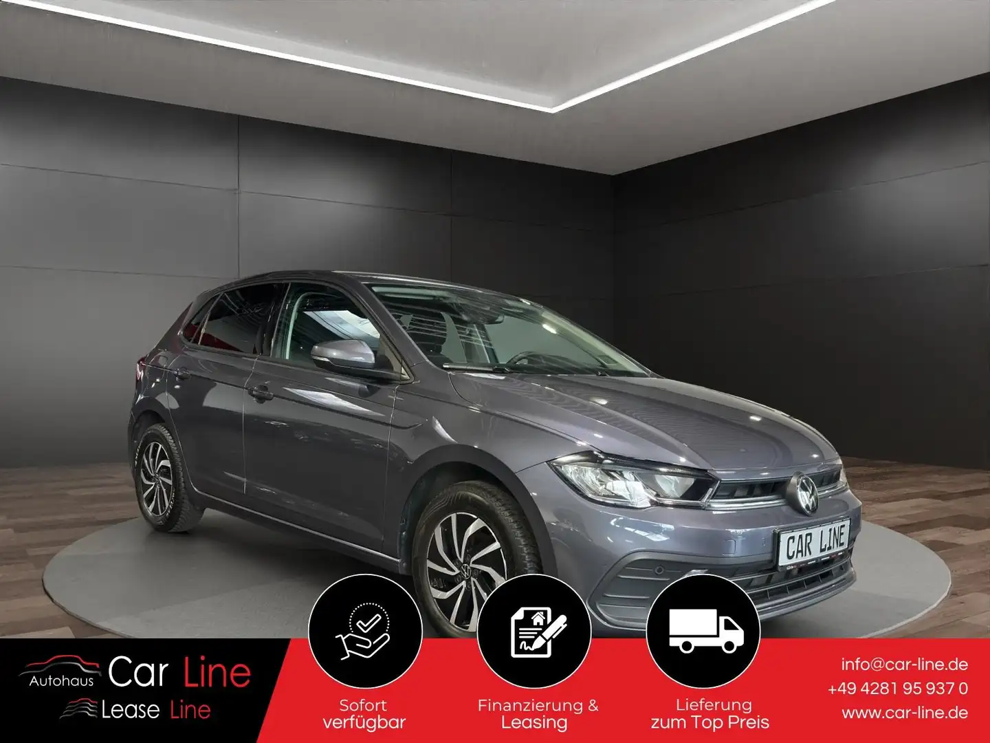 Volkswagen Polo LIFE 1.0 TSI NAV*DSG*ACC*CarPlay*CAM*IQ.D.* Grau - 1