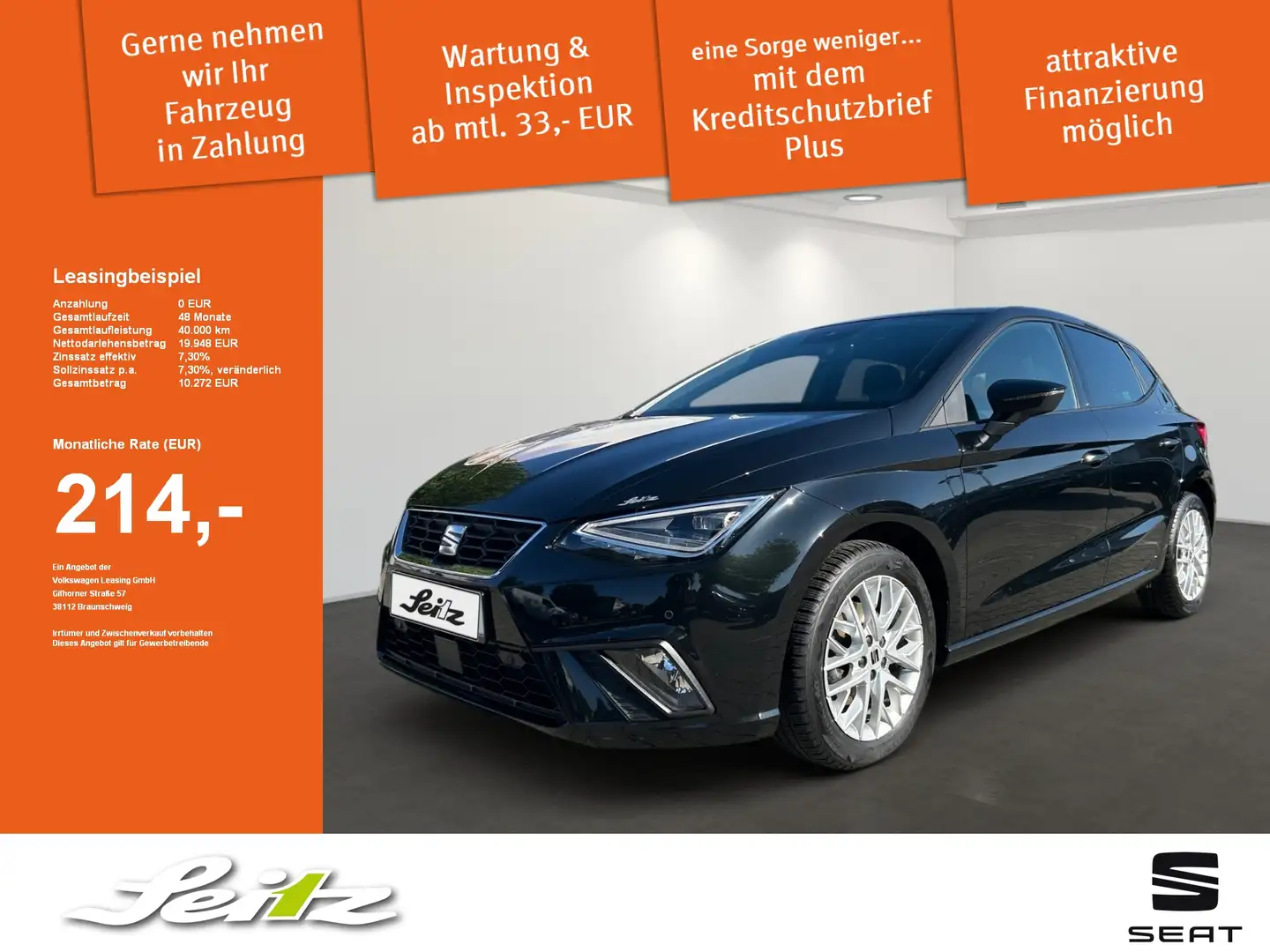SEAT Ibiza 1.0 TSI FR *KAMERA*NAVI*SITZH* Schwarz - 1