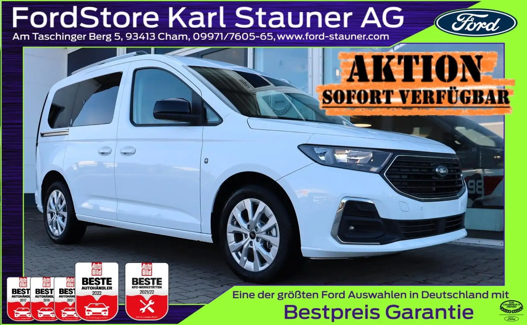 Ford Tourneo Connect Titanium L1 2.0 EcoBl 4,99%* AHK Weiß - 1