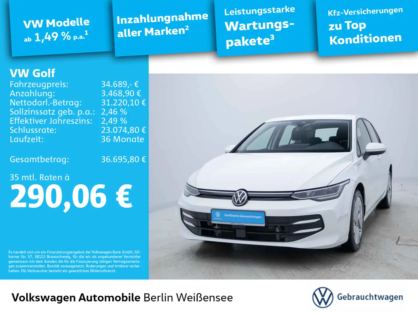 Volkswagen Golf VIII 1.5 TSI eHybrid *DSG*APP*ACC*LED*PDC* Weiß - 1