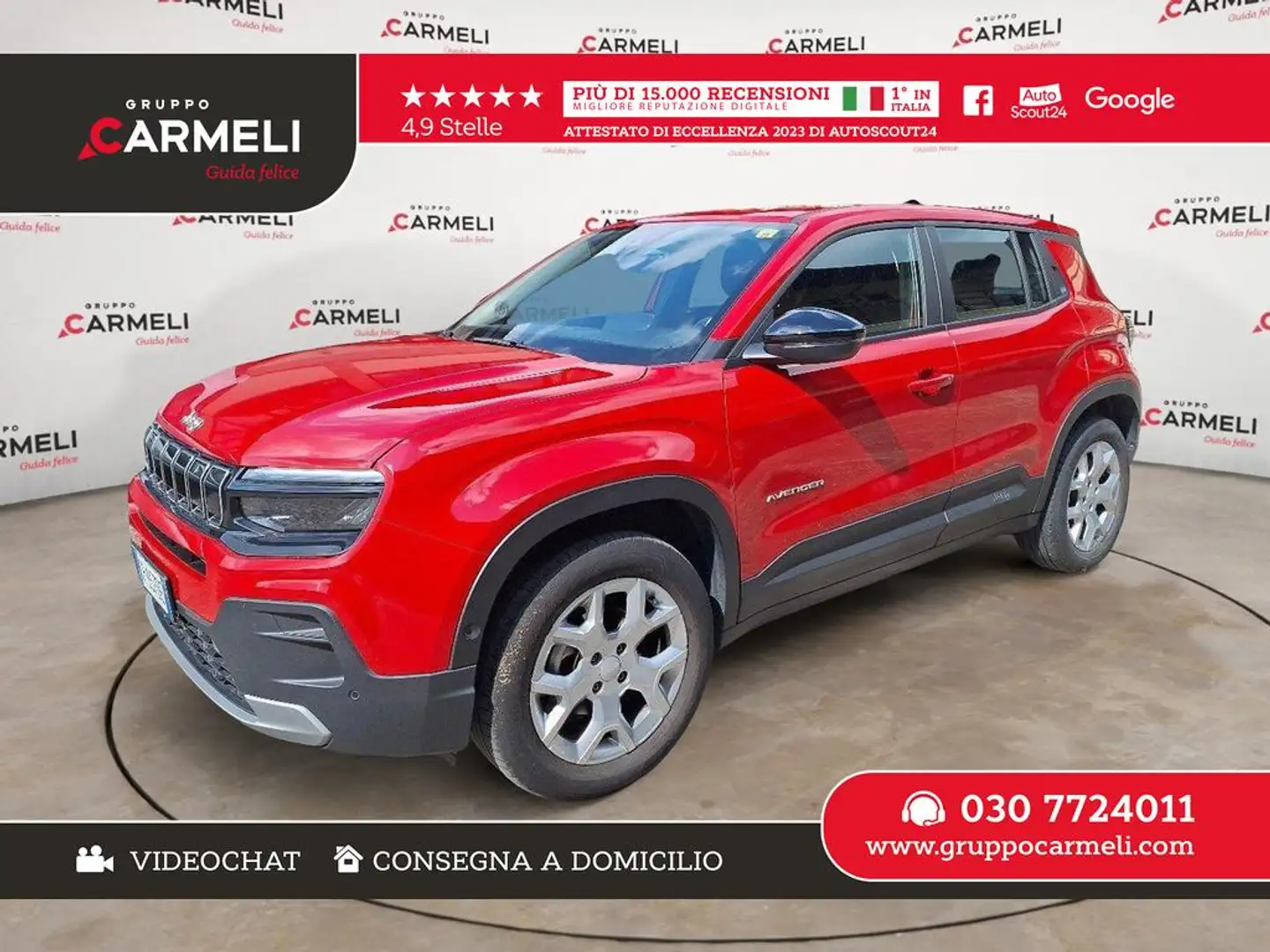 Jeep Avenger 1.2 turbo Altitude fwd 100cv Rosso - 1