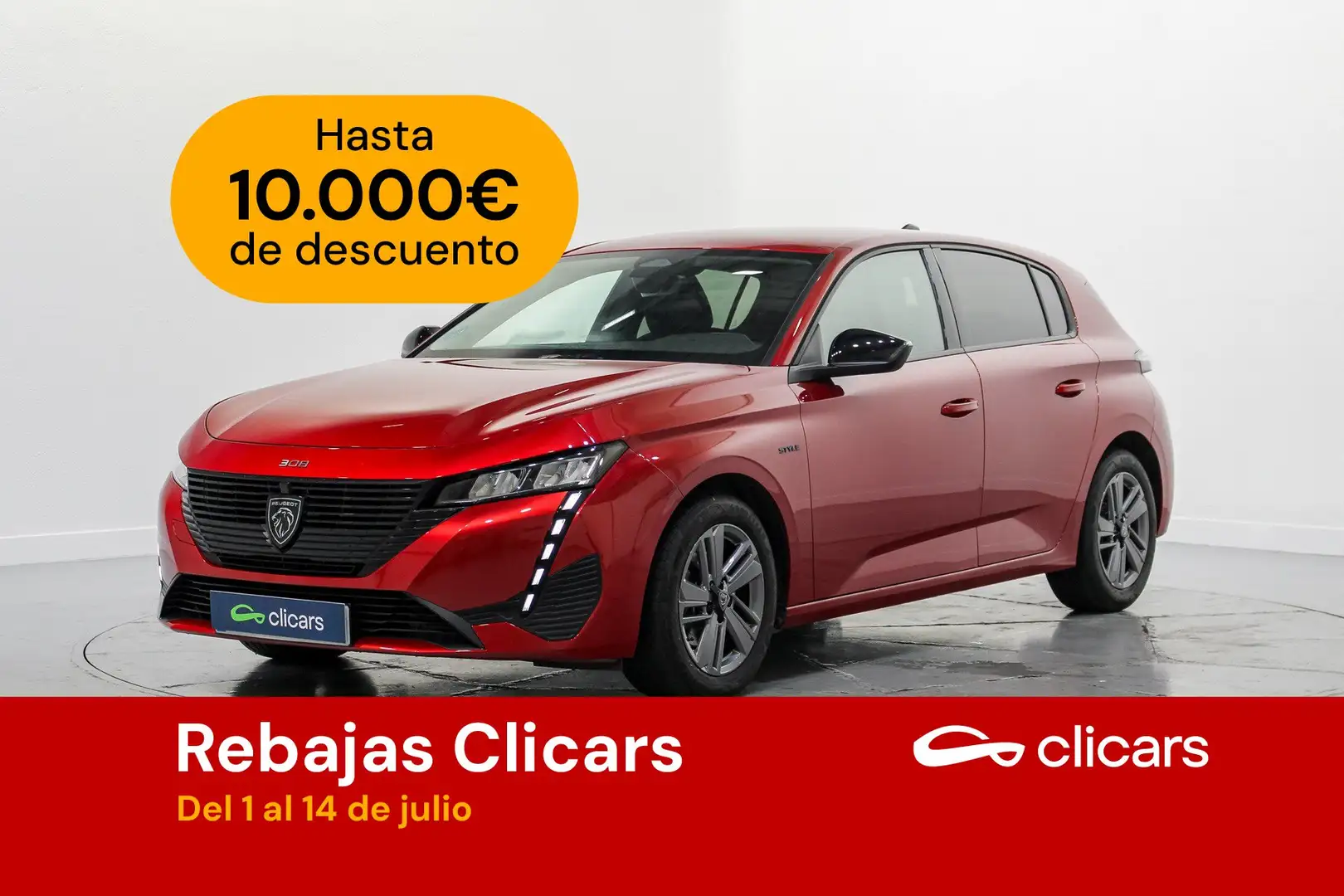 Peugeot 308 1.2 PureTech S&S Style EAT8 130 Czerwony - 1