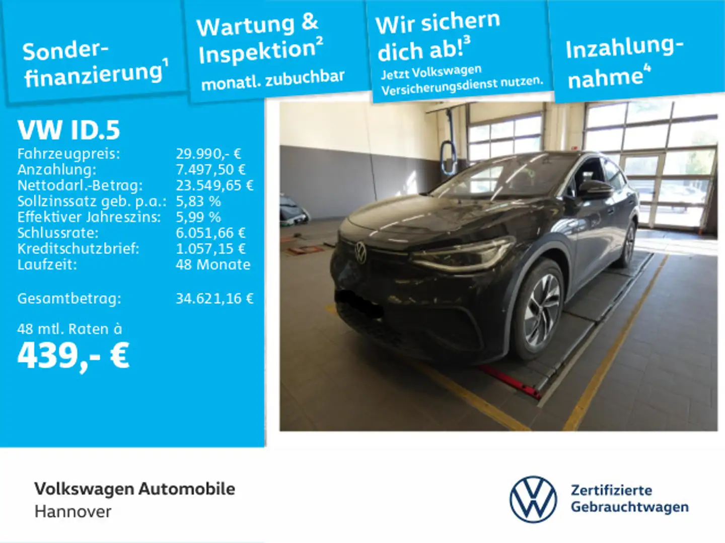 Volkswagen ID.5 Pro Performance Navi AHK Pano Kamera HUD WP Schwarz - 1