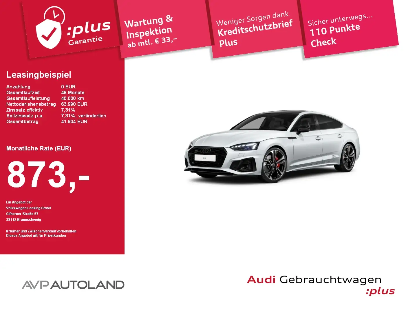 Audi A5 Sportback 45 TFSI quattro S tronic S line Weiß - 1