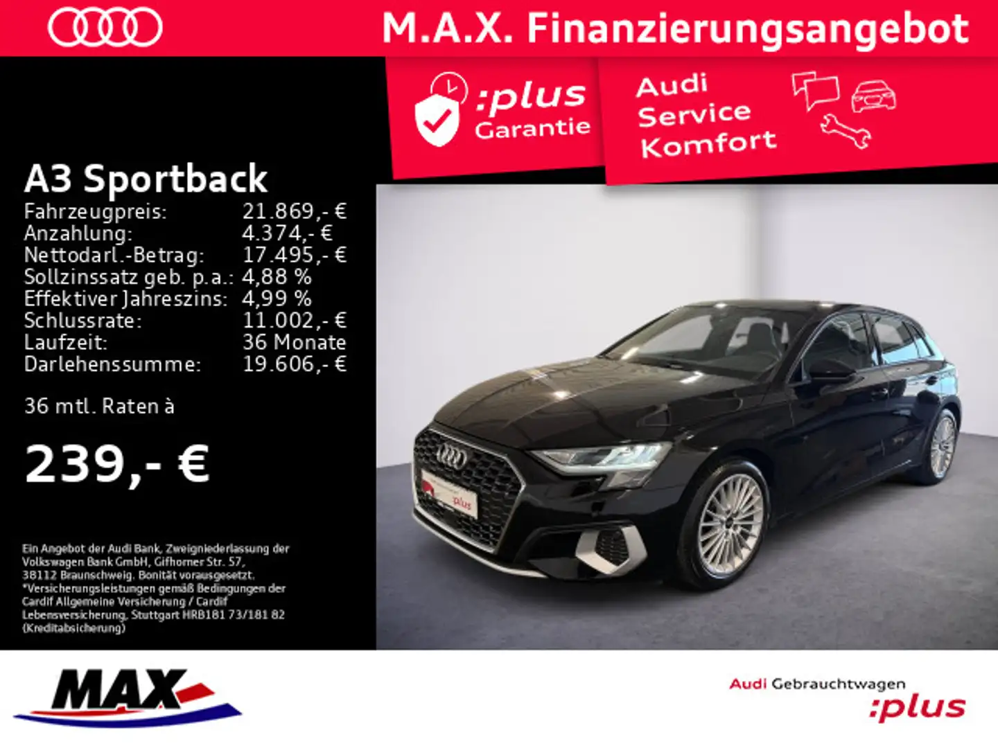 Audi A3 35 TFSI ADVANCED S LINE+NAVI+VCP Negro - 1