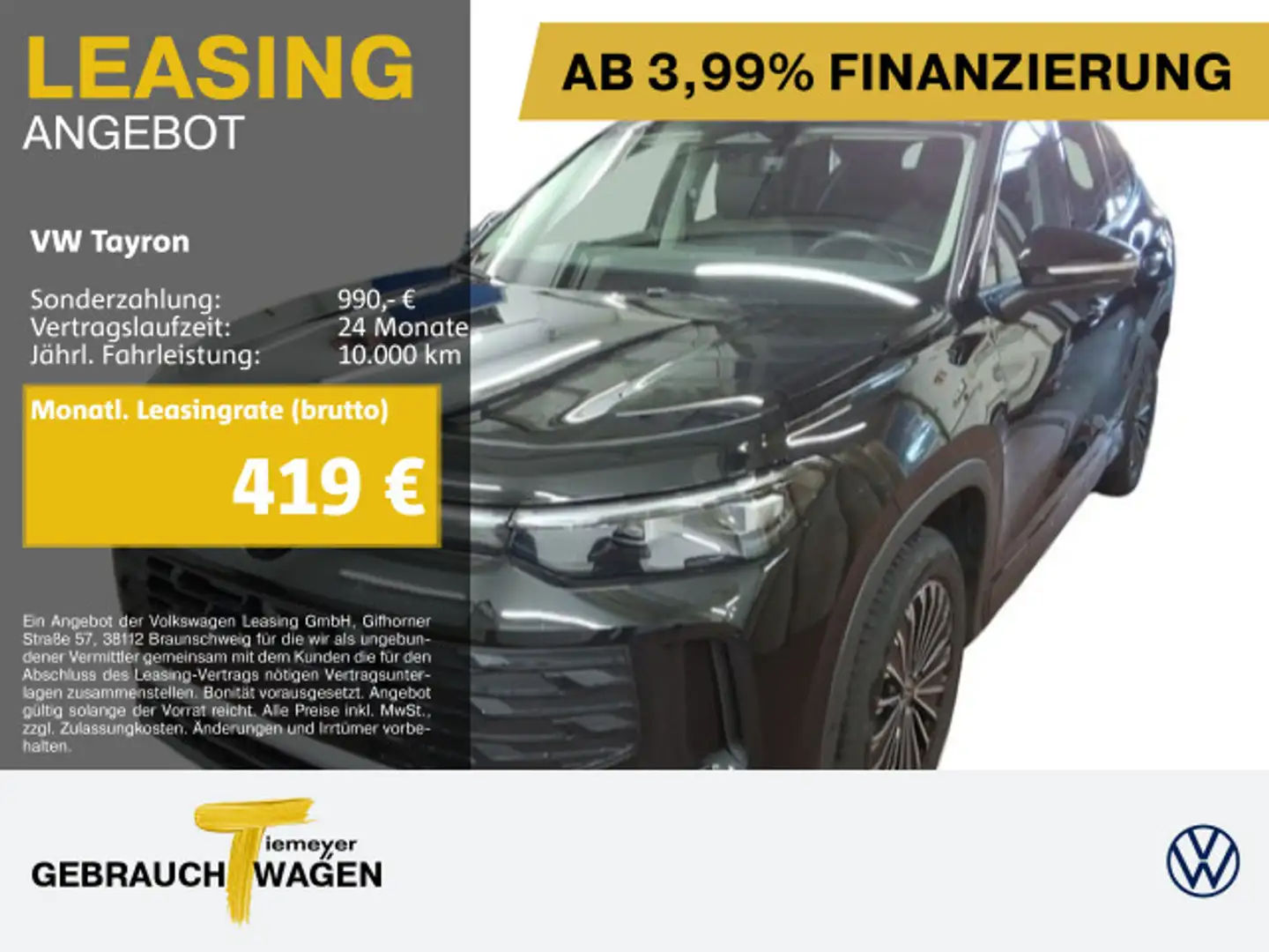 Volkswagen Tayron 1.5 eTSI DSG LIFE PANO LM18 AHK Noir - 1