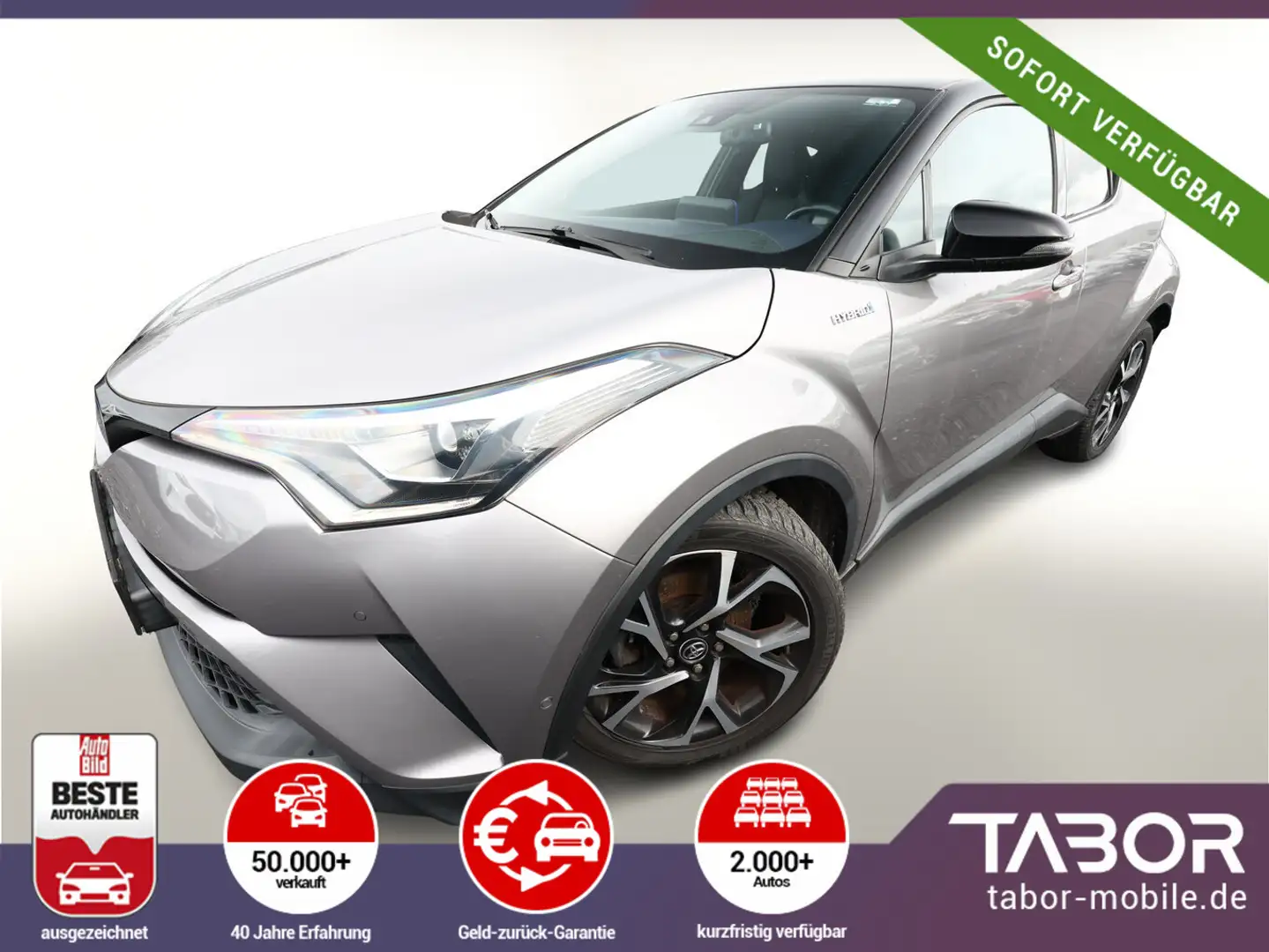 Toyota C-HR 1.8 Hybrid 122 CVT Style LED Nav AHK Leder Silber - 1