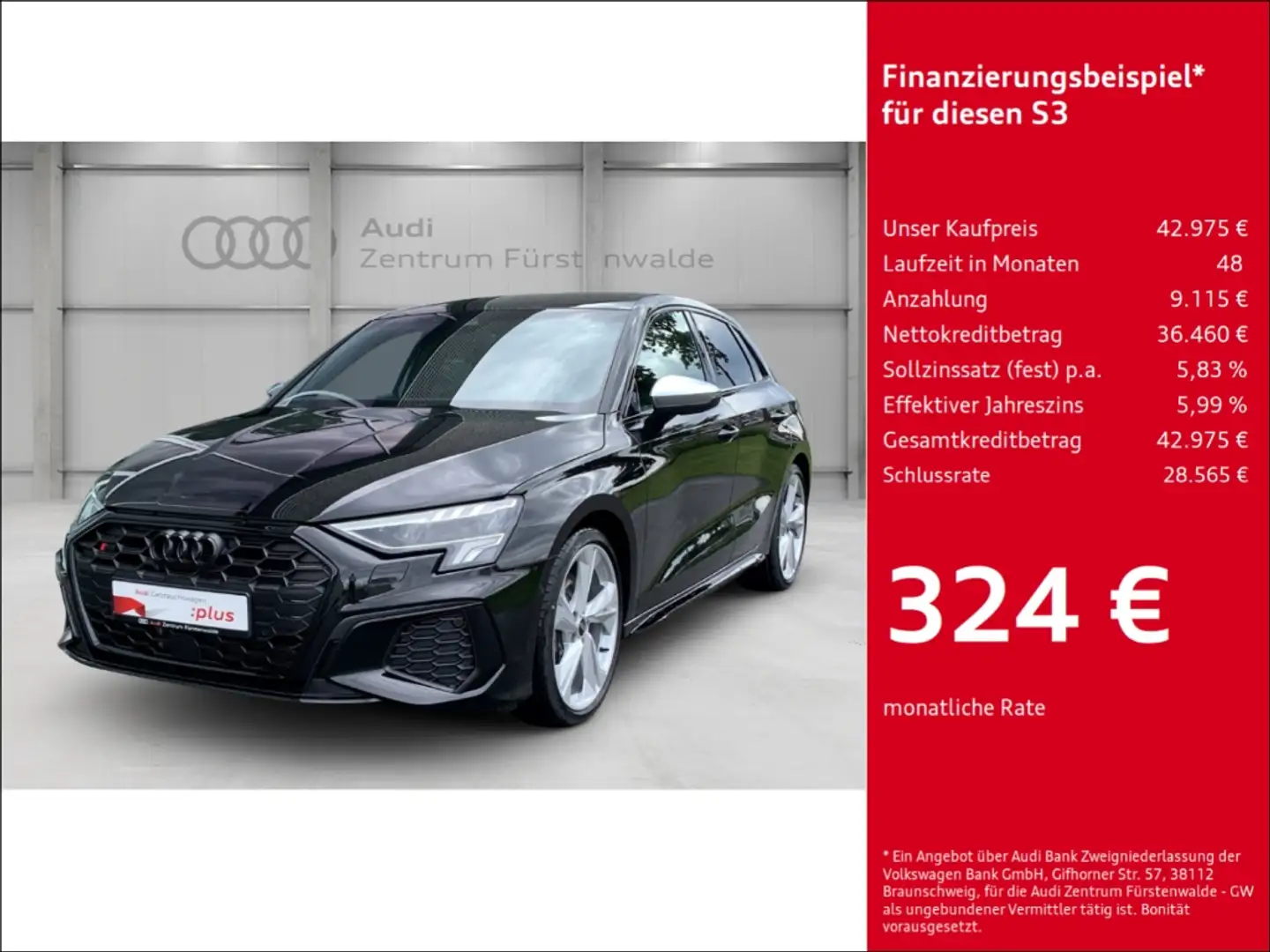 Audi S3 Sportback 2.0 TFSI S tronic quattro AD Navi Digita Schwarz - 1