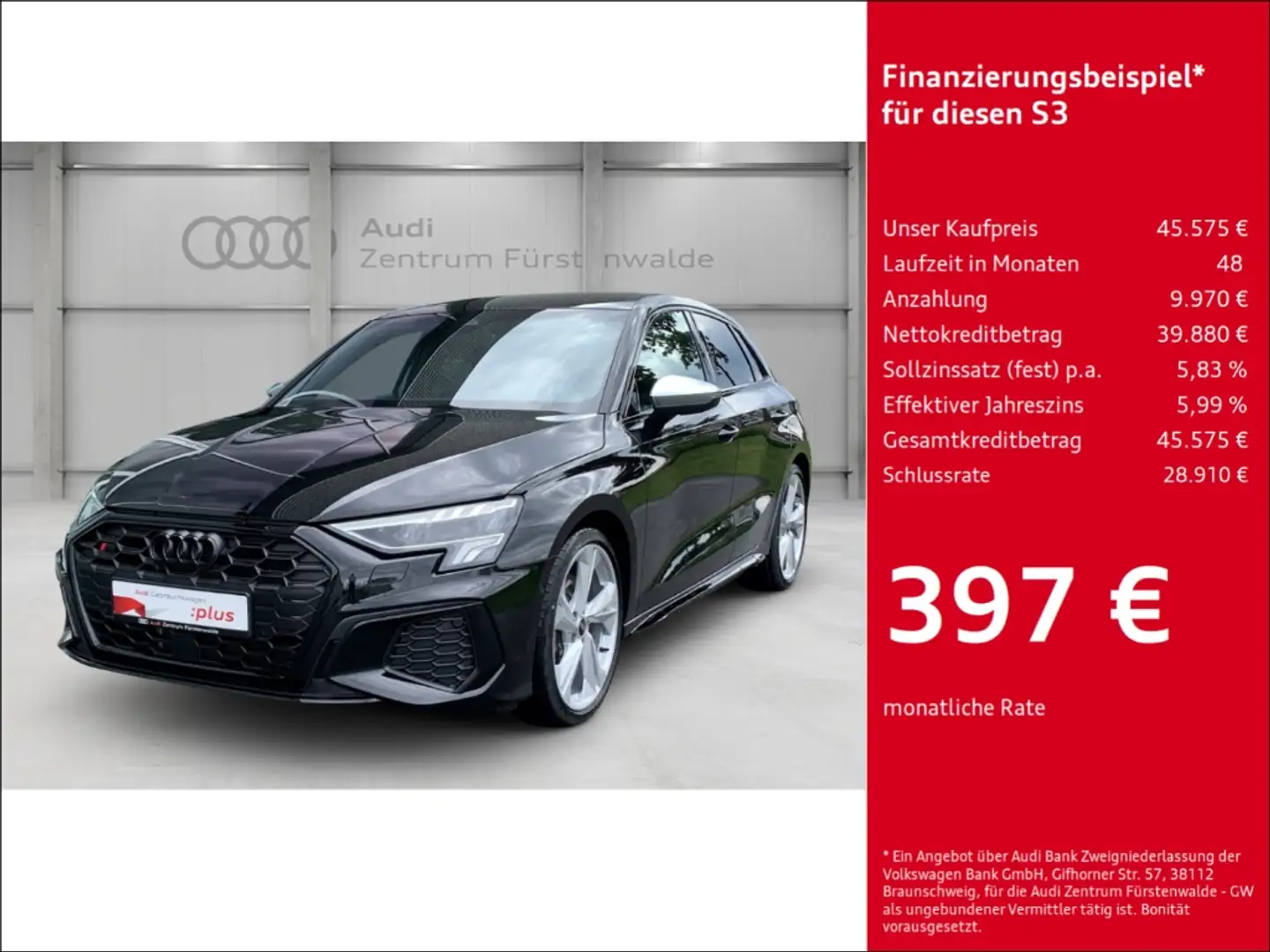 Audi S3 Sportback 2.0 TFSI S tronic quattro AD Navi Digita Schwarz - 1