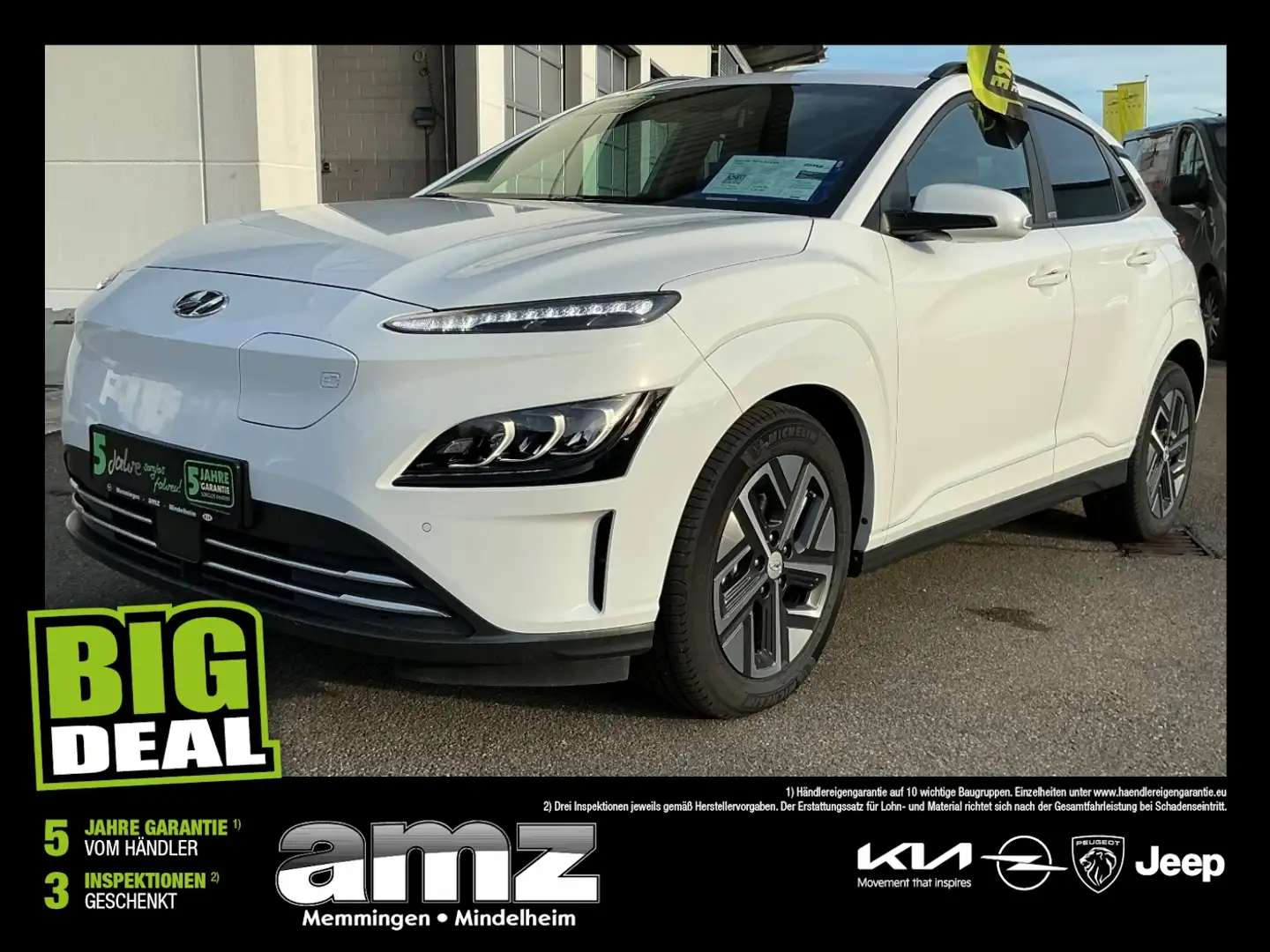 Hyundai KONA 64 kWh Elektro ACC+LED+Navi+SHZ+Kam.+KlimaA Blanc - 1