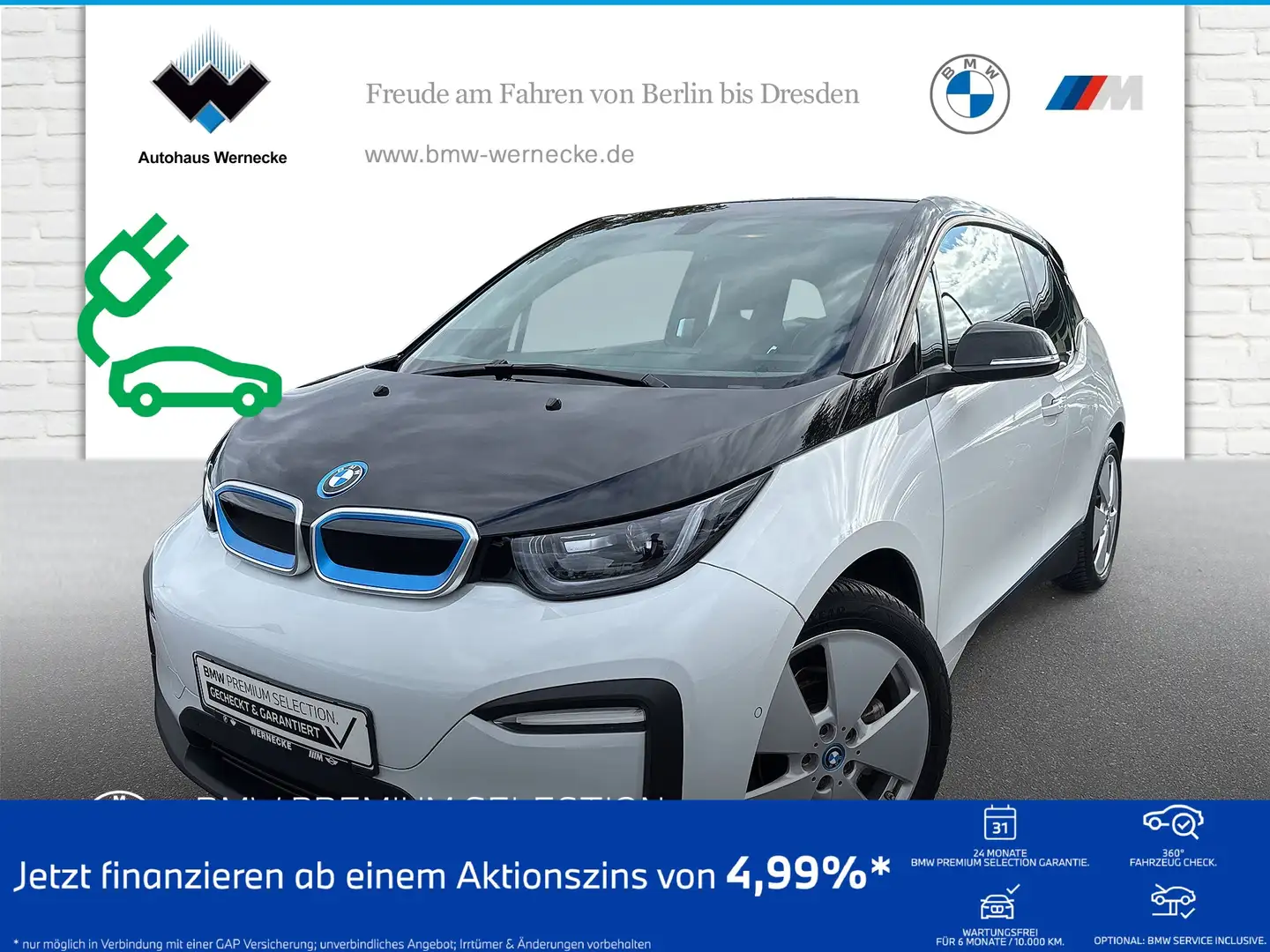 BMW i3 120Ah DAB RFK Navi Bus. Tempomat Klimaaut. Wit - 1