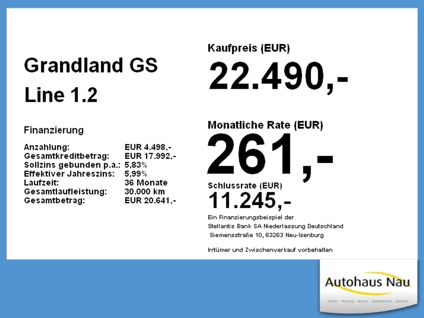 Opel Grandland GS Line 1.2 Turbo inkl. BigDeal Noir - 2