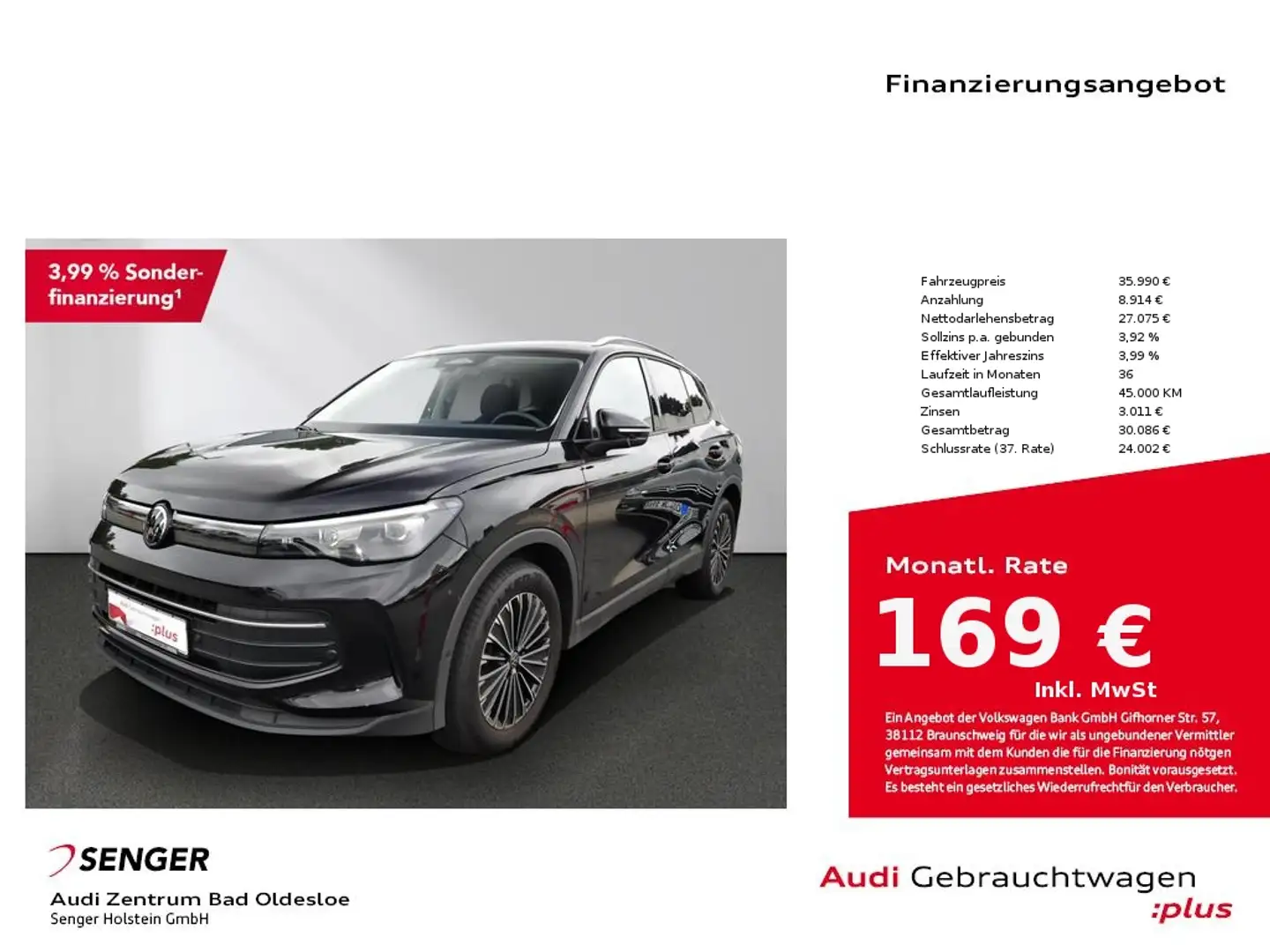 Volkswagen Tiguan 1.5 eTSI Life DSG Navi LED-Plus AHK PDC Nero - 1