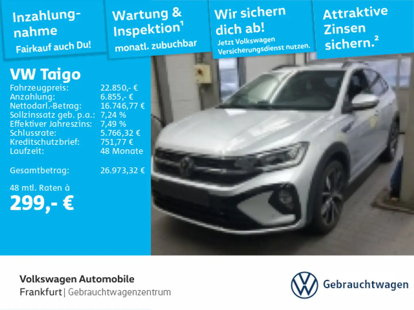 Volkswagen Taigo 1.0 TSI R-Line Navi IQ.Light DAB+ FrontAss Silber - 1