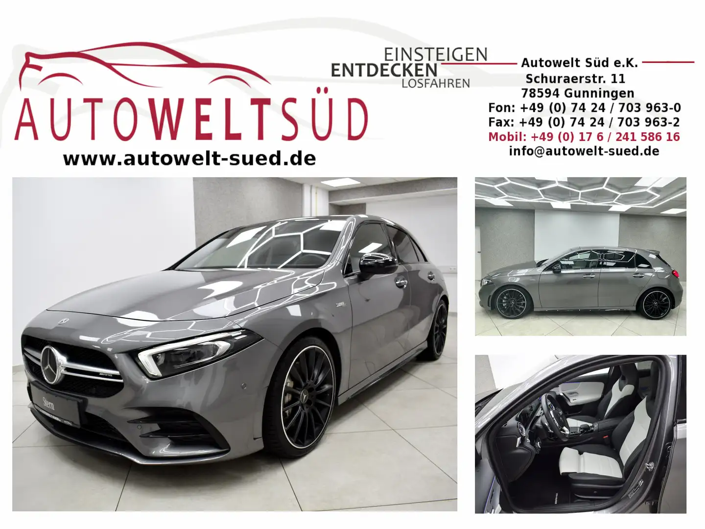 Mercedes-Benz A 35 AMG 4M Night Pano StHz HUD BelSi DTR 360° Mem Šedá - 1