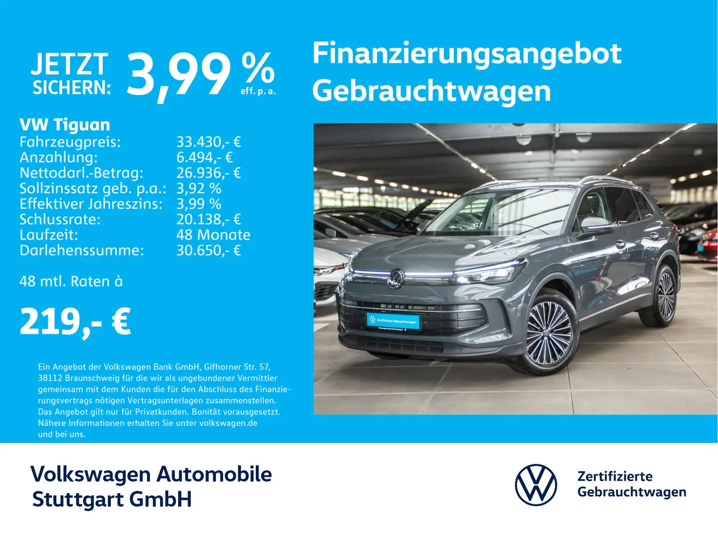 Volkswagen Tiguan Life 1.5 TSI DSG Navi AHK Kamera Grau - 1