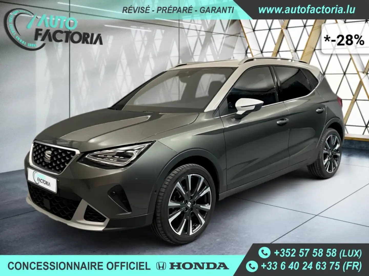 SEAT Arona -28% 1.5 TSI 150cv BVA +GPS+ALCANTARA+CAM+Opts Gris - 1