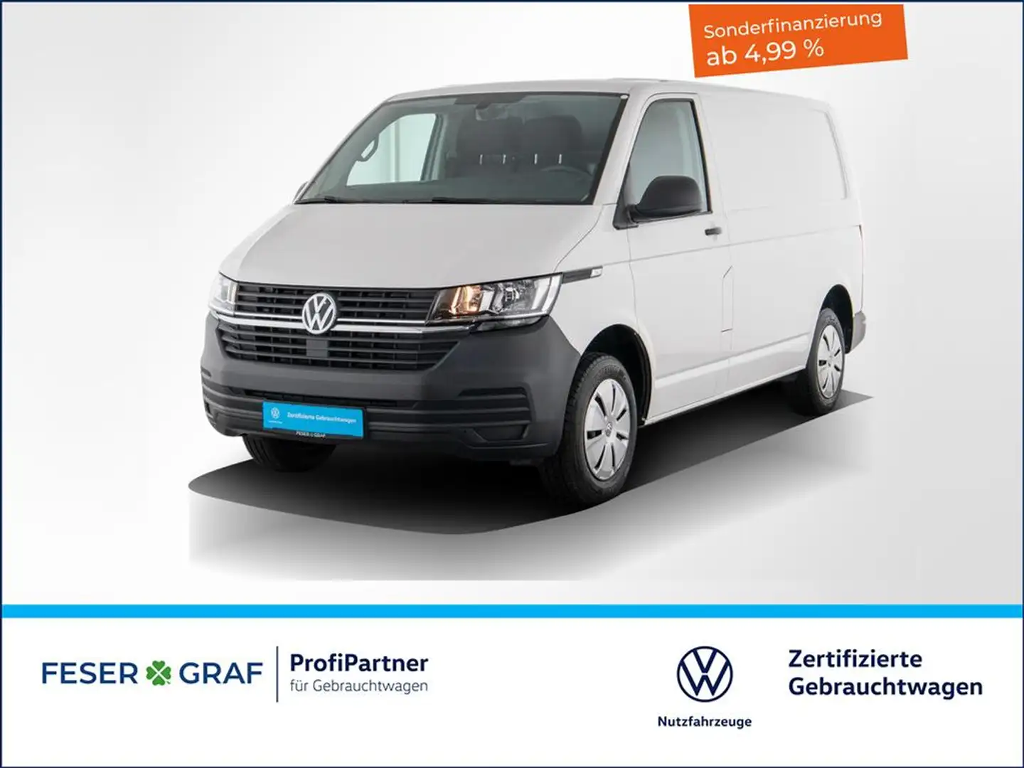 Volkswagen T6.1 Transporter 6.1 Kasten 2.0TDI AHK PDC Sitzheizung Klimaanlage Blanc - 1