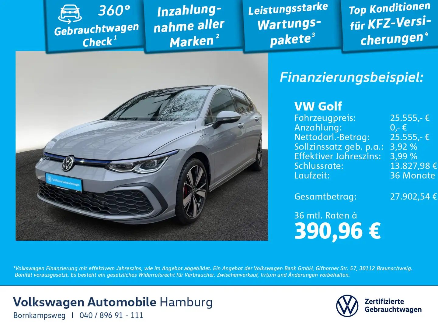 Volkswagen Golf GTE VIII 1.4 eHybrid GTE DSG Head-up Rückf.kame Grau - 1