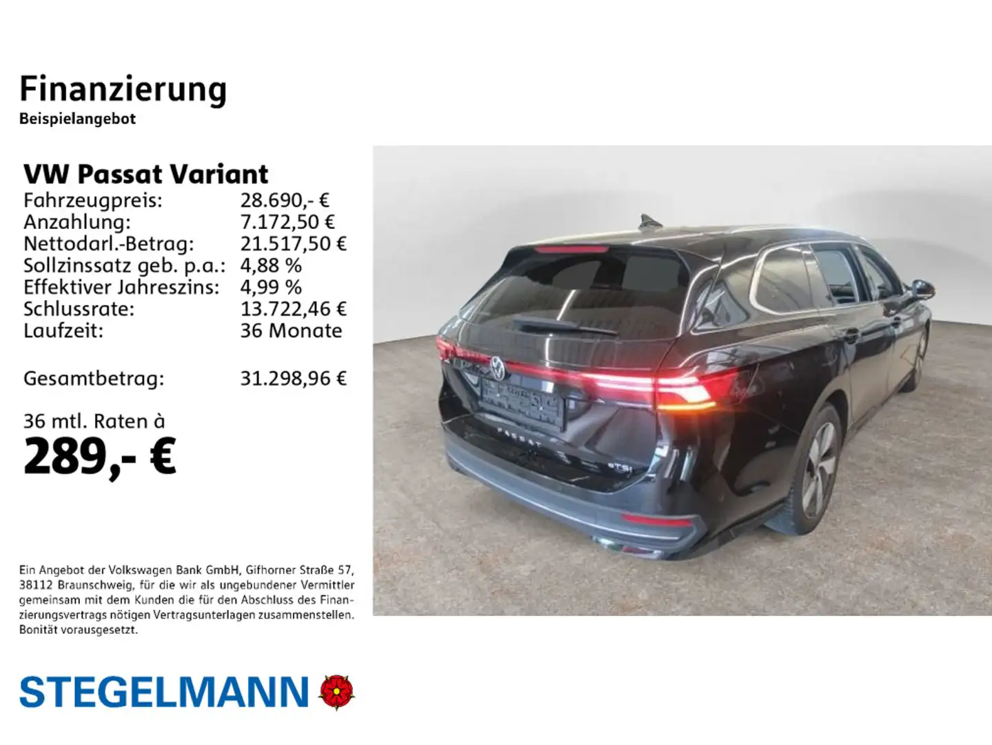 Volkswagen Passat Variant 1.5 eTSI DSG Business *LED*Navi*S Schwarz - 2