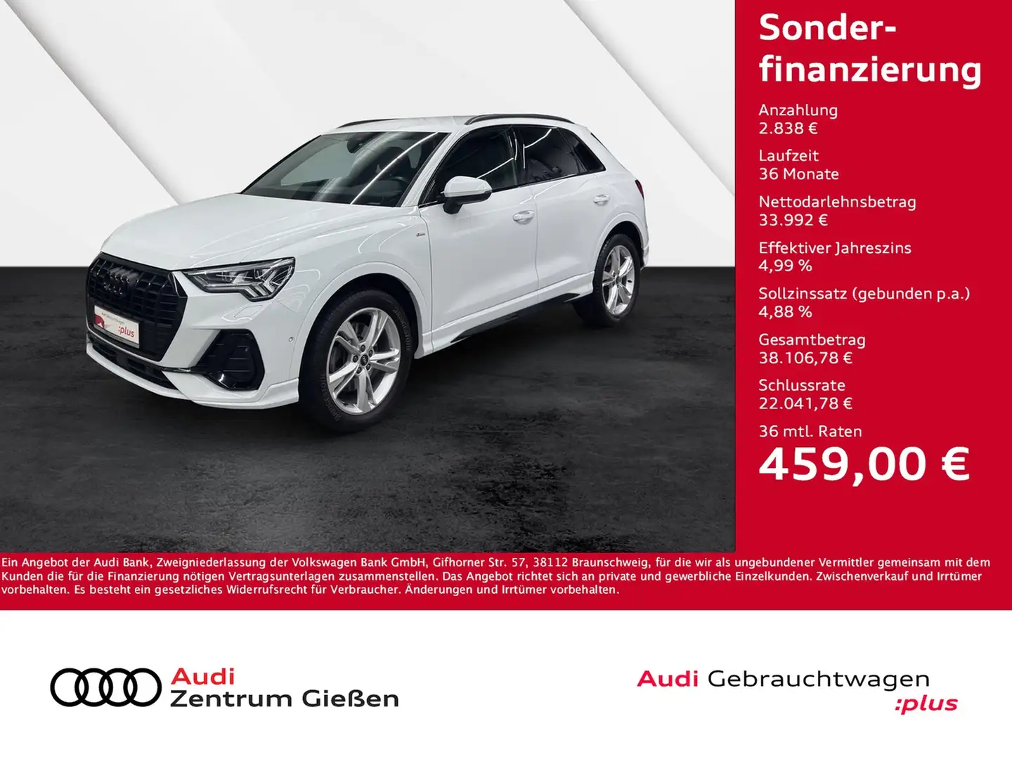 Audi Q3 40 TDI quattro S line Black Matrix-LED Navi Weiß - 1