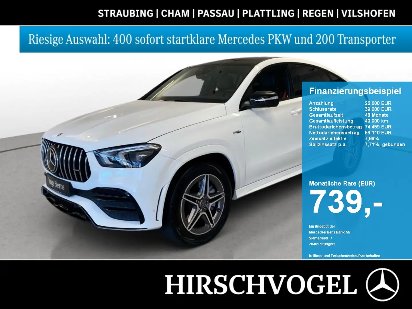 Mercedes-Benz GLE 53 AMG 4M+ Night+Pano+AHK+DISTRON+MULTIBEAM Weiß - 1