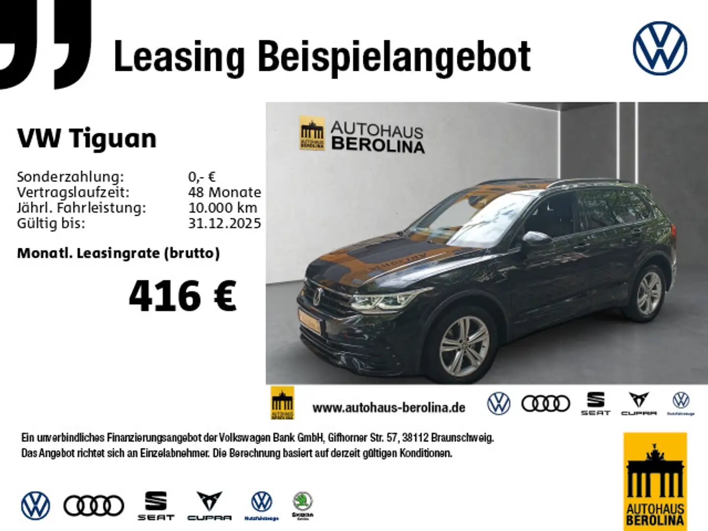 Volkswagen Tiguan 2.0 TSI 4M R-Line DSG *IQ-MATRIX*360°* Schwarz - 1