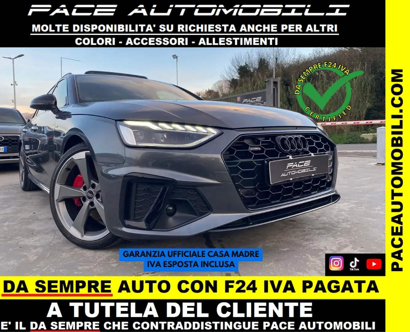 Audi A4 AVANT 40 TDI S LINE SLINE S-LINE LED PELLE PDC ACC Gris - 1