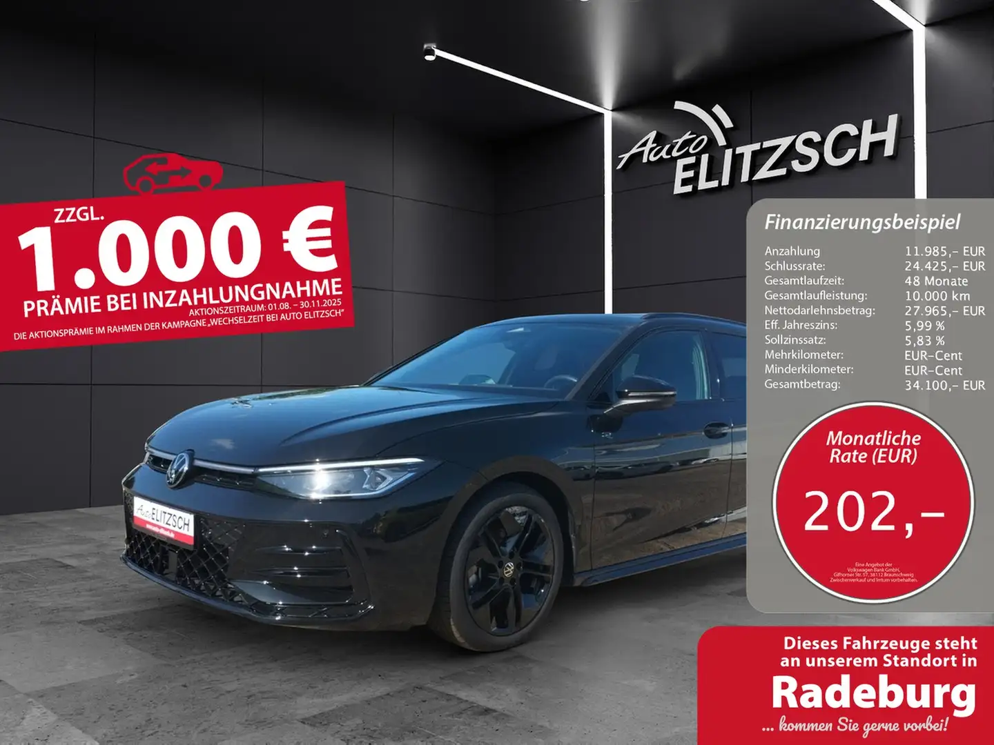 Volkswagen Passat TDI R-Line Black Style MatrixLED AHK ACC DCC Ka... Schwarz - 1