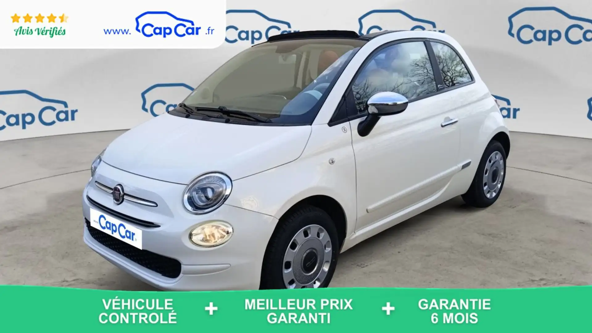 Fiat 500C 1.2 69 Dualogic 5 Anniversario Blanc - 1