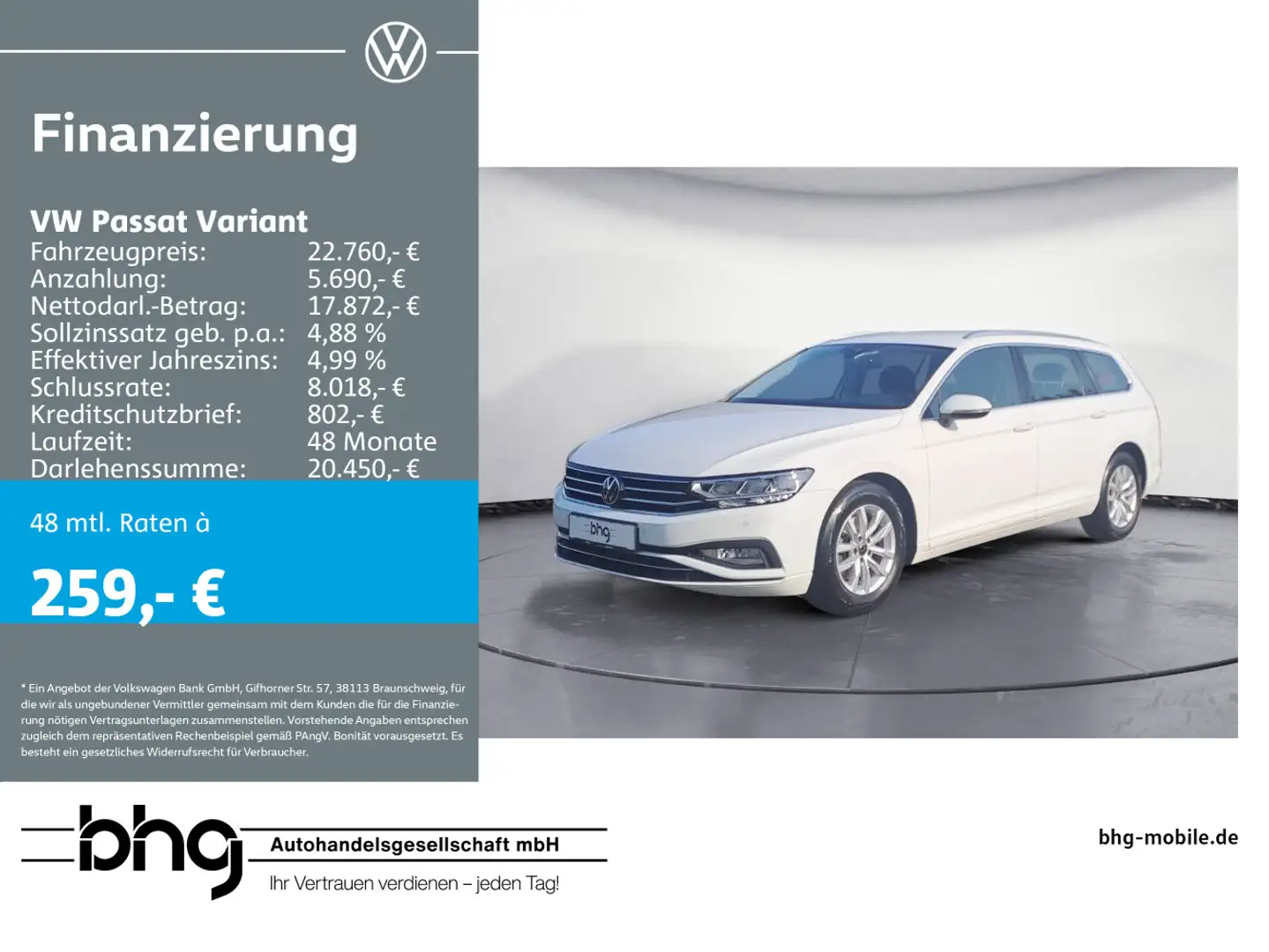Volkswagen Passat Variant 1.5 TSI OPF Business Premium ACC Weiß - 1
