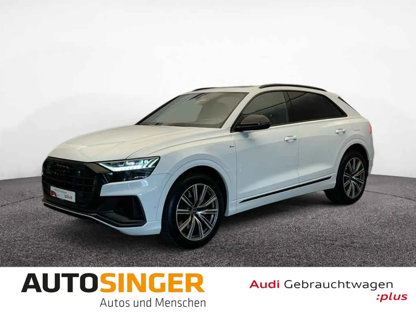 Audi Q8 55 TFSI e qua 2x S line *PANO*MATRIX*AHK*NAV* Weiß - 1