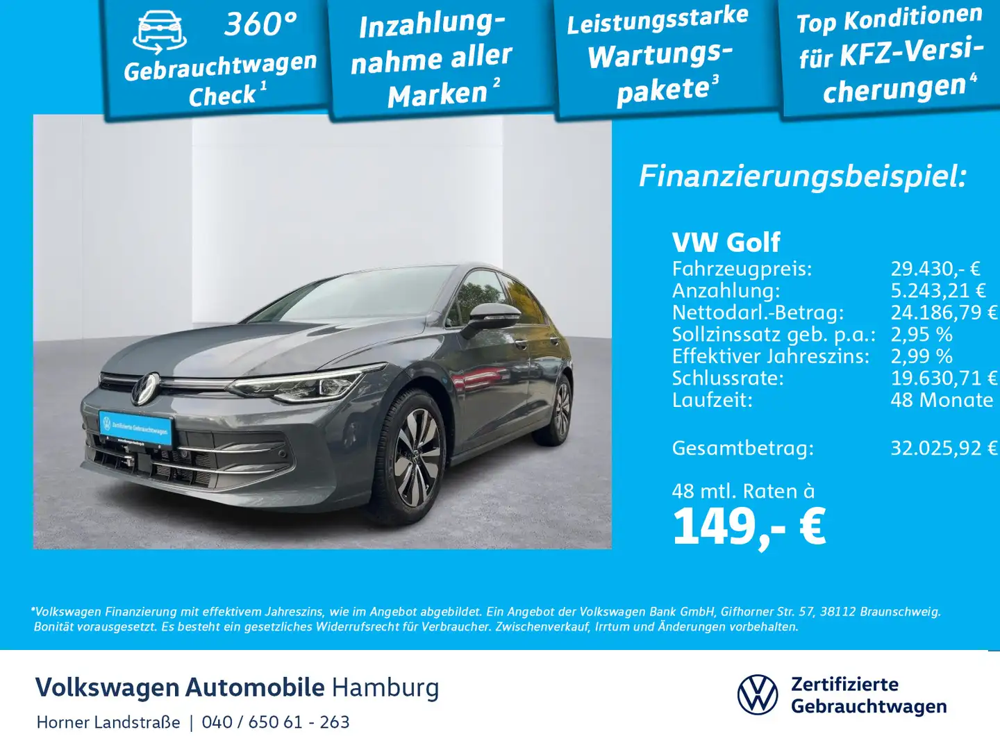 Volkswagen Golf Life 1.5 TSI DSG AHK Navi Sitzheizung PDC Grau - 1