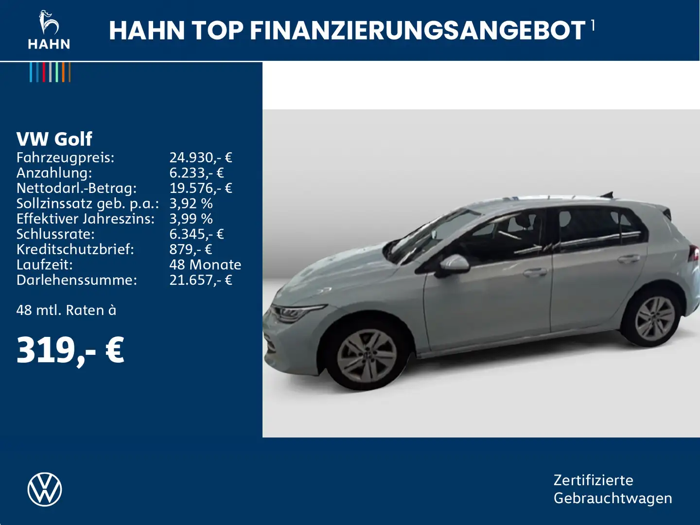 Volkswagen Golf VIII 1.5TSI Life ACC AHK HuD LED Navi PDC Blau - 2