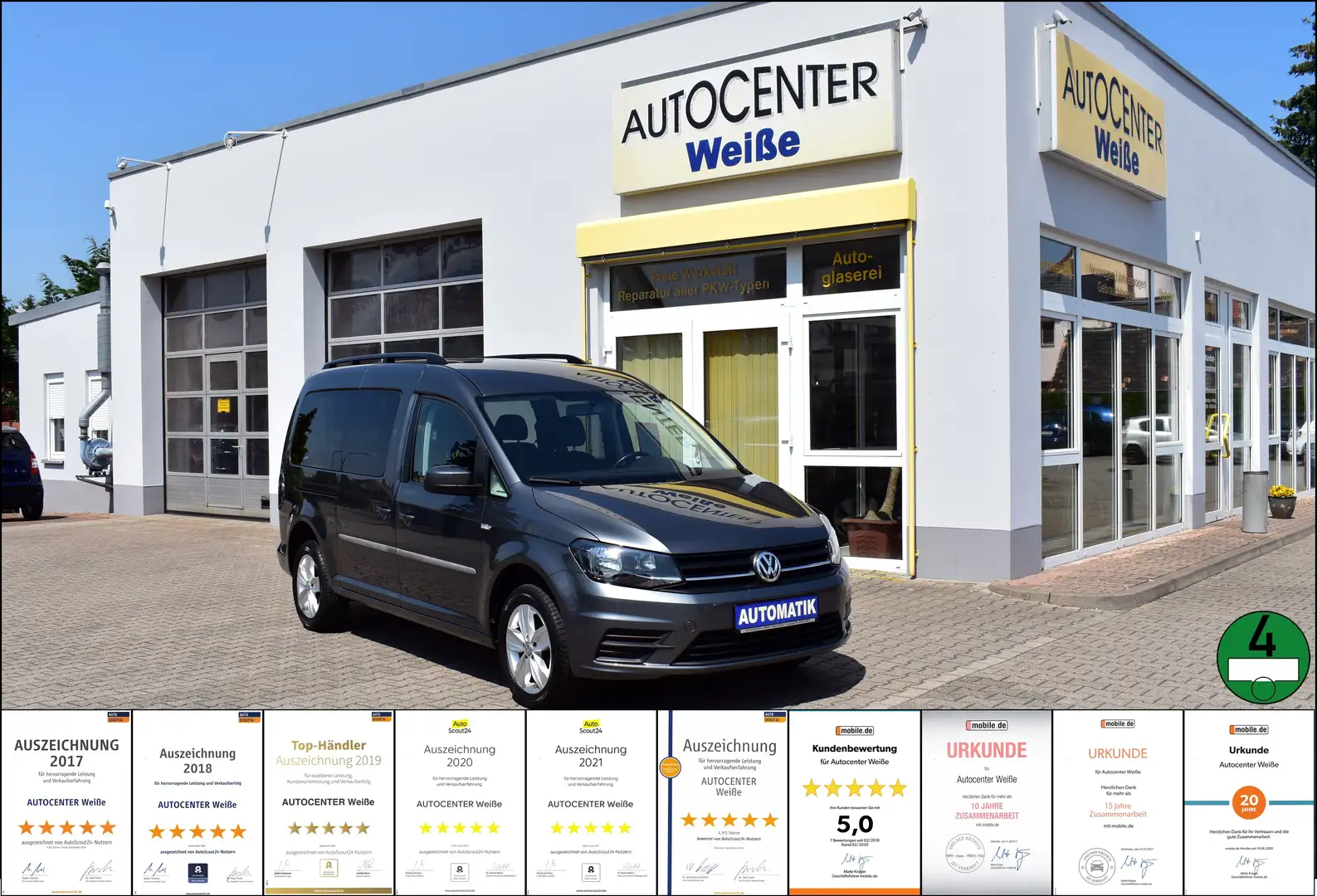 Volkswagen Caddy Maxi ACC 7-Sitze Automatik Navi GARANTIE Grigio - 1