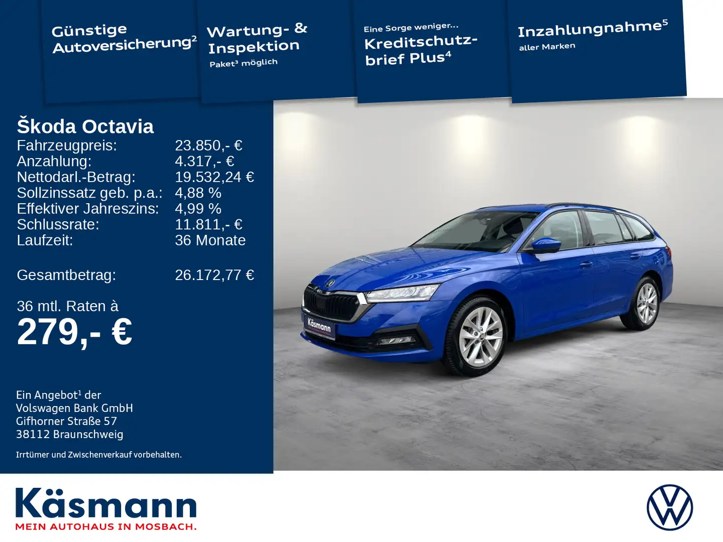 Skoda Octavia Combi Ambition iV NAVI SHZ PDC ACC Blau - 1