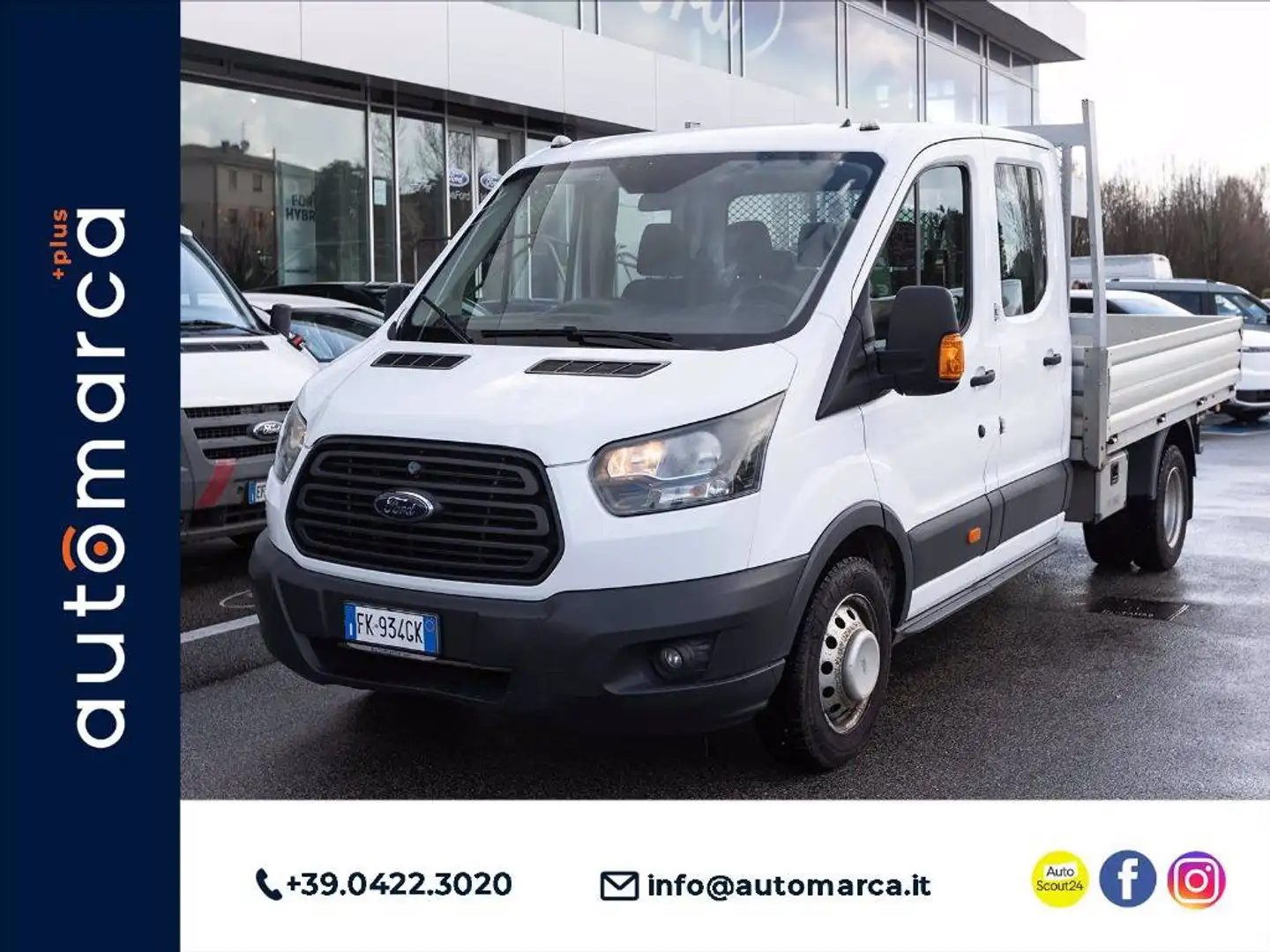 Ford Transit 350 tr.post. 2.0 tdci 130cv d.cab. entry L3 r.gem. Bianco - 1