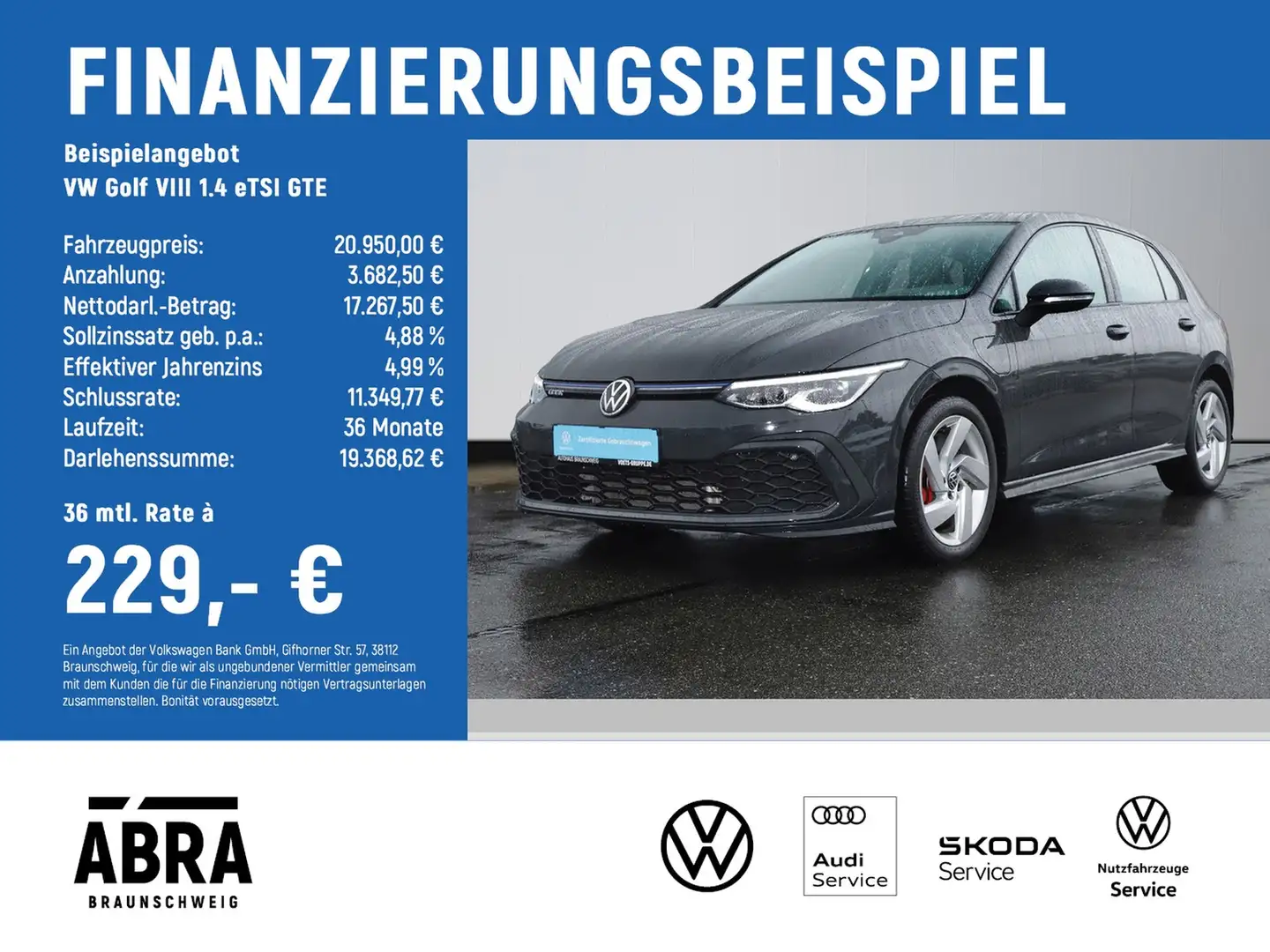 Volkswagen Golf VIII 1.4 eTSI GTE LED+NAV+LANE+DAB Gris - 2