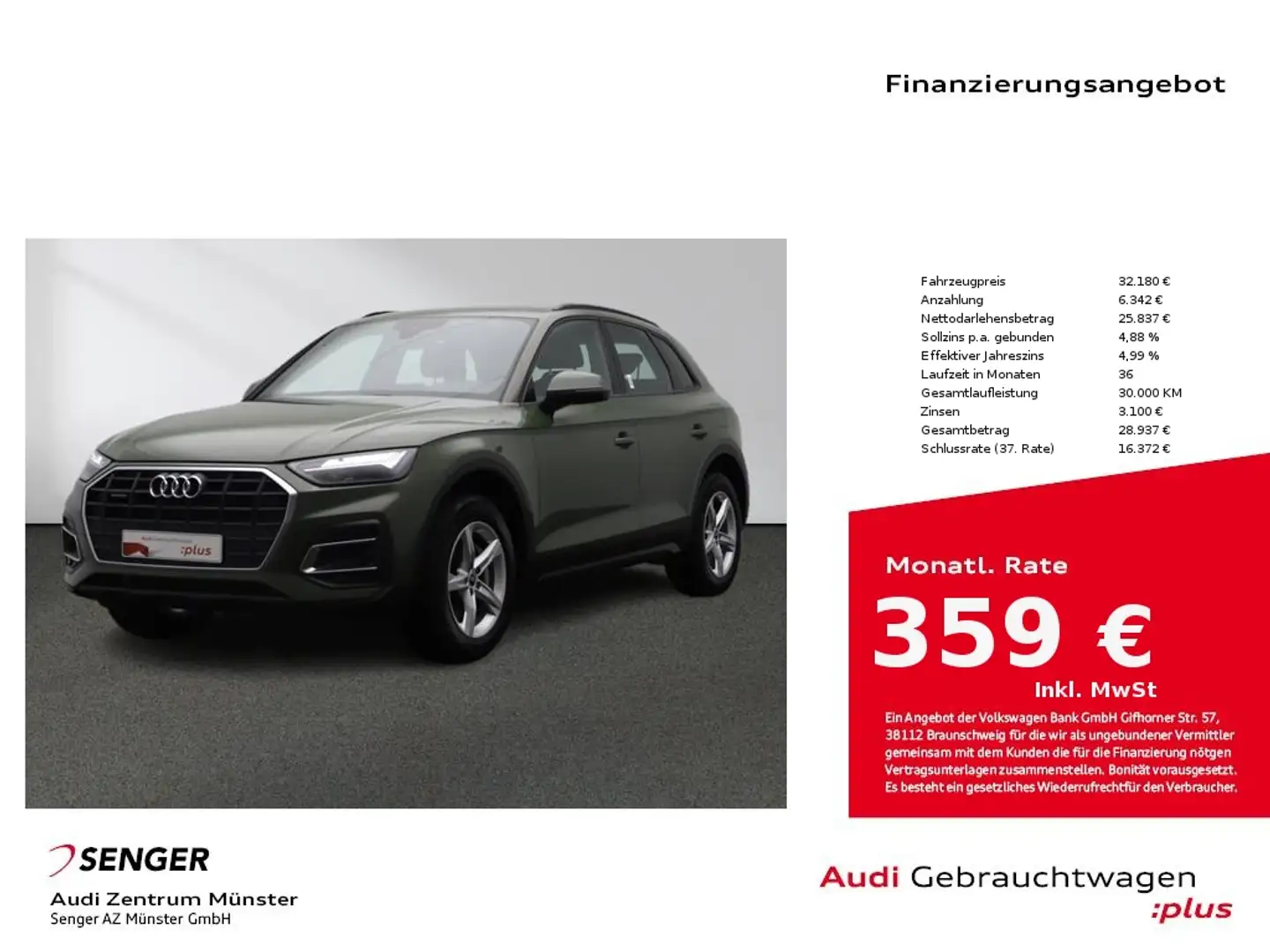 Audi Q5 50 TFSI e quattro S tronic MMI Navi LED AHK Grün - 1