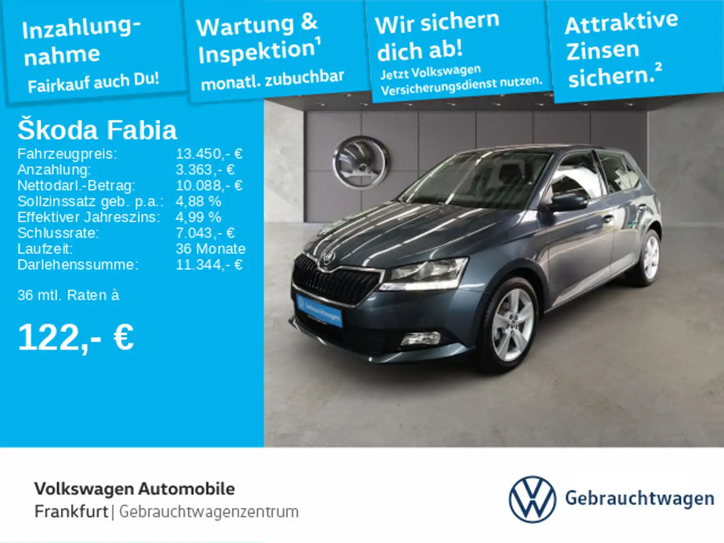 Skoda Fabia 1.0 TSI Cool & Sound 16"Alu DAB Grau - 1