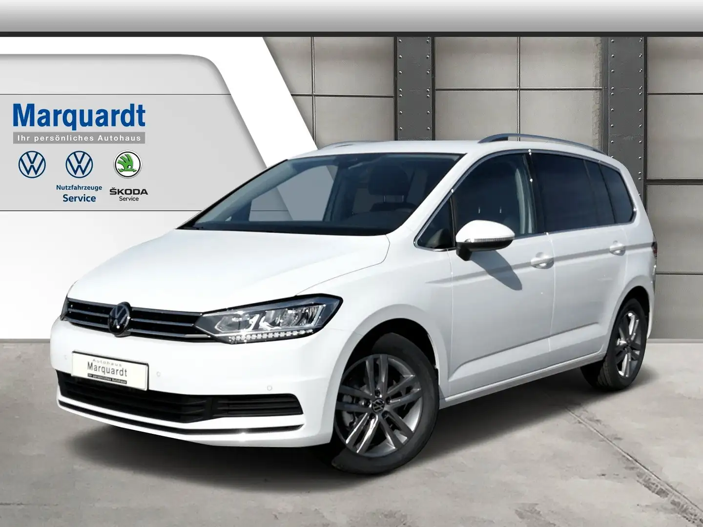 Volkswagen Touran 1.5TSI IQ LED ACC 7Stz Standh Side 17" Weiß - 1