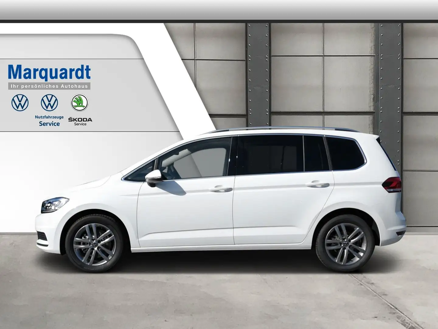 Volkswagen Touran 1.5TSI IQ LED ACC 7Stz Standh Side 17" Weiß - 2