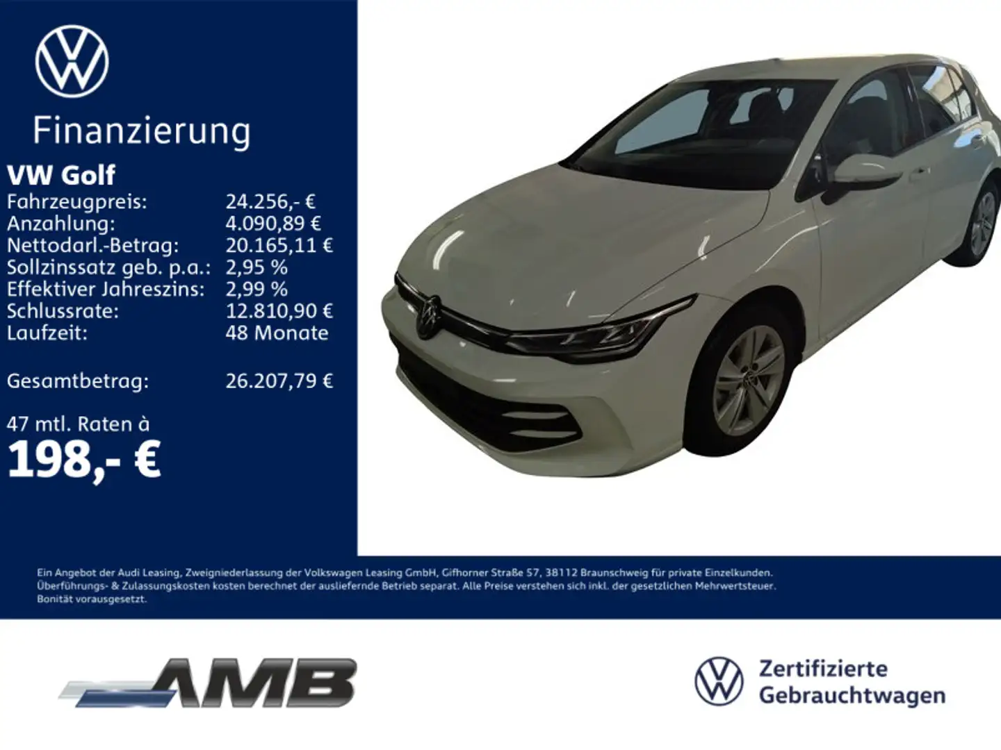 Volkswagen Golf Life 1.5 TSI LED/Navi/Sitzhzg/02.30Garantie Weiß - 1